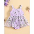 thumbnail image 2 of Honganda Barboteuse Robe pour Bébé Fille, Sans Manches Broderie Fleur Patchwork Body Vêtements d'Été, 2 of 9