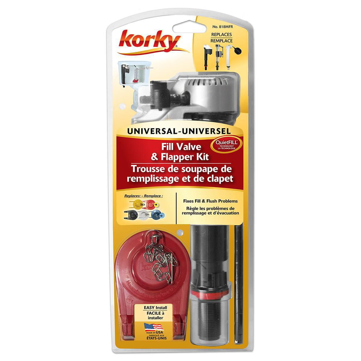 QuietFILL Platinum Toilet Fill Valve & 2" Toilet Flapper Kit