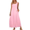 thumbnail image 2 of Gspmoly Robes d'Été pour Femmes, Robe Courte Décontractée Sans Manches pour Femmes, Mini Robe d'Été Printemps à Col Rond, Débardeur Ample, Robe Courte de Plage, Robes de Travail pour Femmes Économies, 2 of 9