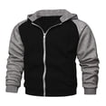 thumbnail image 1 of Contrast Color Long Sleeve Fleece Sweatshirts for Men‘s Hoodies Coat, 1 of 2