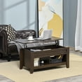 thumbnail image 2 of HOMCOM Lift Top Coffee Table with Hidden Storage and Open Shelves, 2 of 10
