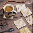 thumbnail image 3 of Inkdotpot Set of 6 Drink Coasters Easy Clean 4-Zoll SquareCoastersCork Base-Reusable- Leaves & Floral, 3 of 8