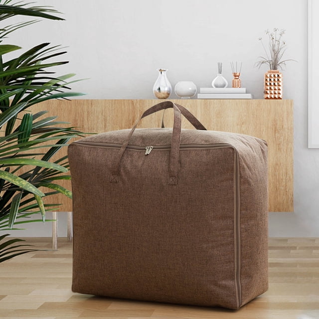 Grands Sacs de Rangement Réutilisables avec Poignées et Fermetures Éclair Solides, Sac de Déménagement Lavable Robuste, Organisateur de Garde-Robe et sous le Lit pour Literie, Couverture