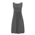 thumbnail image 4 of Drppepioner Robe d'Allaitement pour Femme Grande Taille, Mode, Unie, Enceinte, Patchwork, Robe d'Allaitement Sans Manches à Col Rond, Robe de Maternité Gris Foncé, 4 of 4