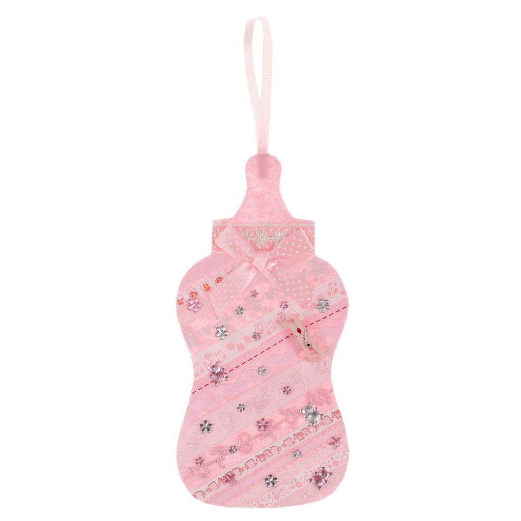 yuksok Cute Bottle Hanging Decorations Baby Shower, Christening Decoration Pink