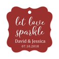 thumbnail image 1 of Darling Souvenir Personalized Fancy Frame Paper Tags Wedding Sparklers Let Love Sparkle Custom Hang Tags-Maroon-50 Tags, 1 of 1