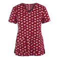 thumbnail image 3 of Birdeem Mode Femme Uni Col en V Manches Courtes T-Shirt Imprimé Blouse Ample Hauts, 3 of 9