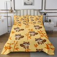 thumbnail image 1 of Ensemble de Courtepointe pour Enfants Cute Raccoons, Ensemble de Courtepointe Dessin Animé Raccoon Faune, Format Simple pour Garçons Filles, Joli Couvre-Lit Animal Sauvage, Décor Feuilles, Ensemble de Lit Animal Brun, Déco de Chambre, 1 of 5