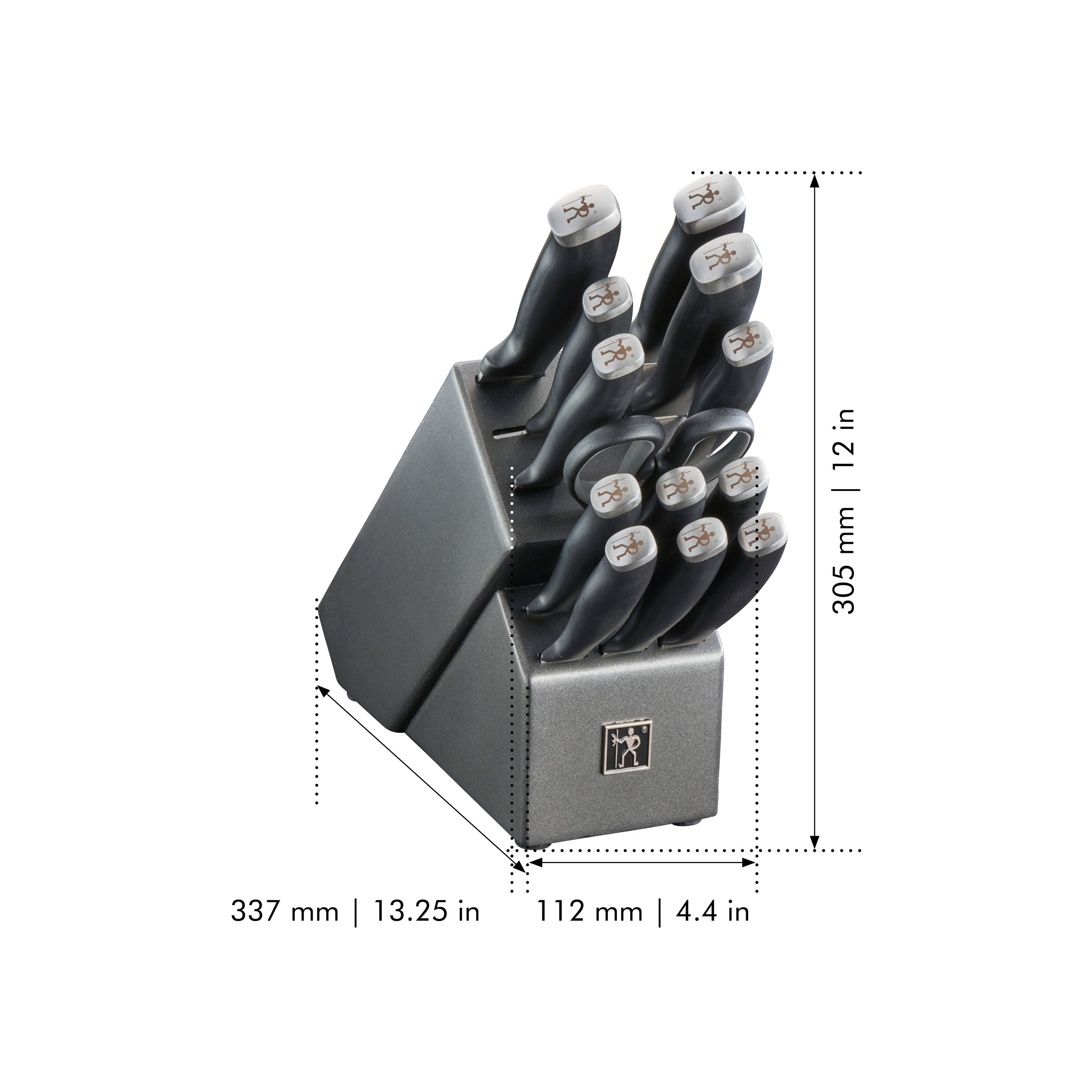 HENCKELS Silver Cap 14 Piece Knife Block Set, Black