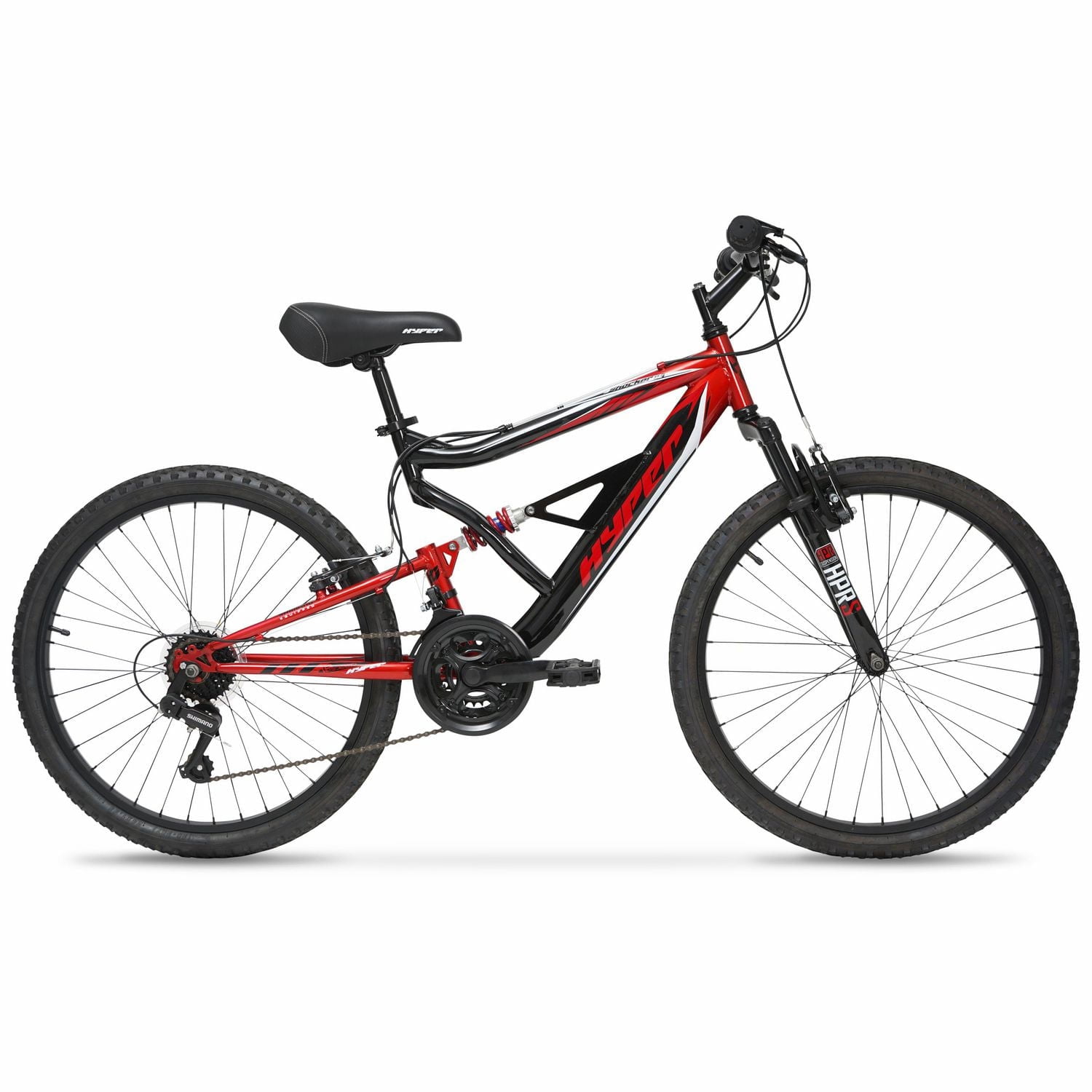 Hyper Bicycles 24” Shocker Mountain Bike, Youth Ages 13+, Red