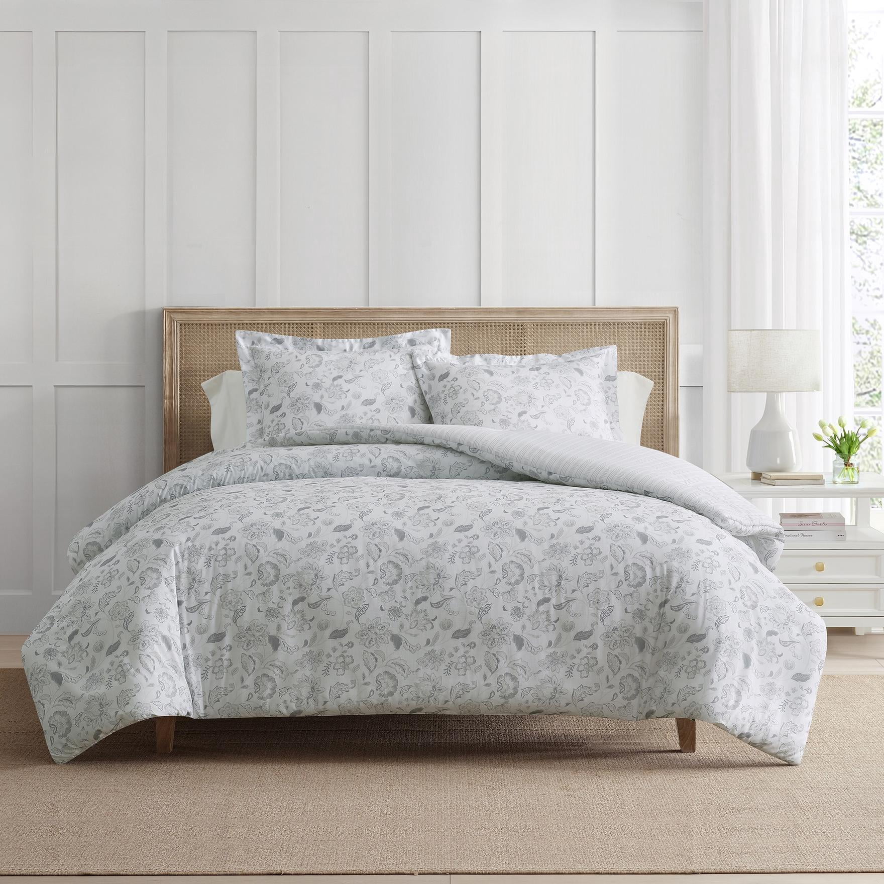 Martha Stewart Everyday Juliet Jacobean couette en coton Tres Grand