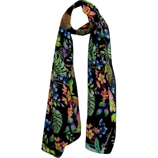 Anuschka Chiffon Scarf - Original Printed Artwork with Super-Soft & Lightweight 100% Polyester Fabric