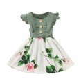 thumbnail image 2 of LSLJS Ensembles pour Tout-Petites Filles Bébé Princess Dresses Robe d'Été Sans Manches Jupes Florales, 2 of 8