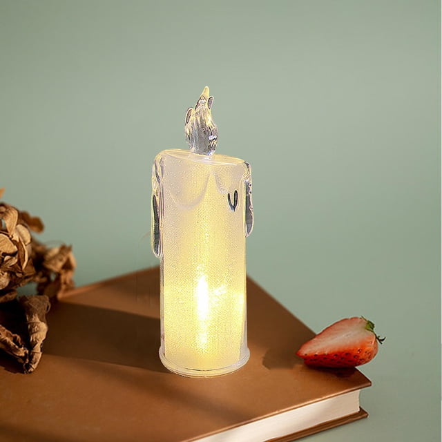 ZZkhGO Simulated Dripping Wax Candle Light, Romantic Flickering LED Tealight, Wedding Decoration Night Light for Bedside Table