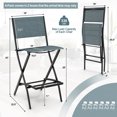thumbnail image 3 of Gymax Tabourets de Bar Pliants - Ensemble de 6, Bleu, 3 of 8