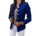 thumbnail image 1 of Innerwin Business Jackets V Neck Women Blazers Work Solid Color Slim Fit Cardigan Jacket Royal Blue XL, 1 of 2