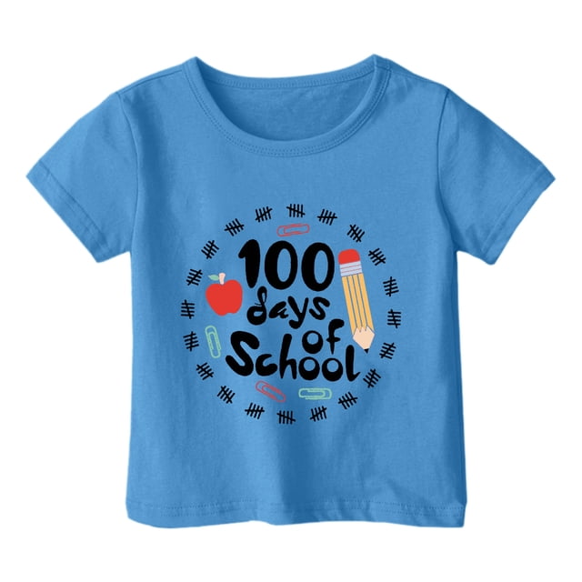 TZEWGL T-Shirts pour Enfants Imprimé Dessin Animé Col Rond Ample Manches Courtes Vêtements pour Filles Garçons Taille 6-7T