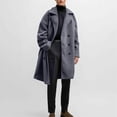thumbnail image 1 of Yusimy Men's Slim Fit Wool Coat Mid-Length Double Breasted Solid Color Trench Coat Casual Versatile, 1 of 8