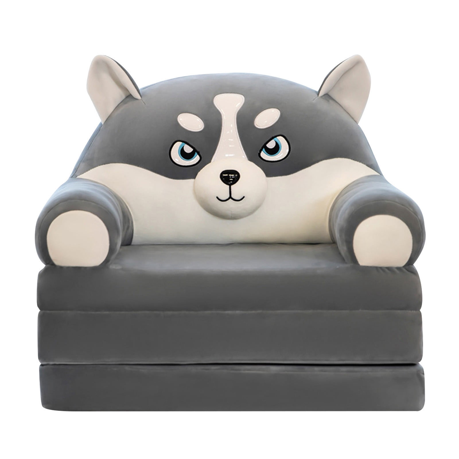 kjfeif Plush Foldable Kids Sofa Backrest Armchair 2 In 1 Foldable Children Sofa Cute Cartoon Lazy Sofa Children Flip Open Sofa Bed for Living Room Bedroom Without Liner Filler