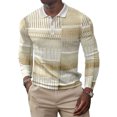 thumbnail image 1 of Innerwin Polo Shirt Lapel Neck Men T Shirts Business Long Sleeve Color Block Tee Style L 5XL, 1 of 2