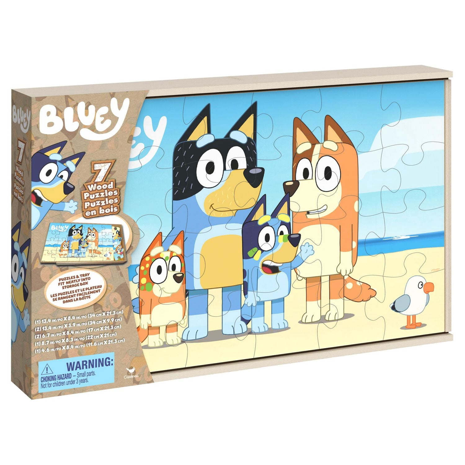 Bluey★送料込み★引き出し Bluey Jigsaw Puzzles for Kids, Set of 7 Wood Puzzles with Storage