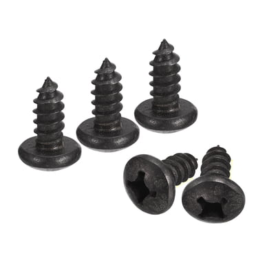 Unique Bargains Vis Autotaraudeuse à Tête de Poêle Phillips 1/4 x 1/2 Pieds, Lot de 25 Vis à Bois à Tête Ronde en Acier Inoxydable 304 (Noir)