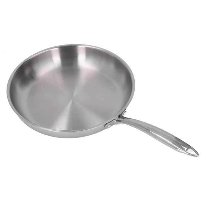Tri Ply Stainless Steel Frying Pan, Non Stick Skillet with Stay Cool Handle, Dishwasher and Oven Safe Induction Cooking Pan, Professional Cookware Compatible with All Cooktops
