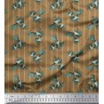 thumbnail image 1 of Soimoi Satin Silk Fabric Star & Owl Bird Printed Fabric 1 Yard 42 Inch Wide, 1 of 3