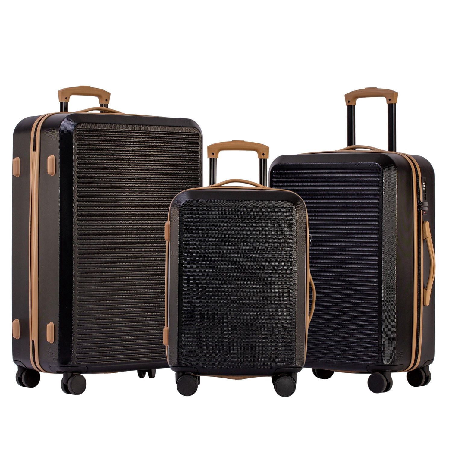 3-Piece Hardside Luggage Set: 28 Inch, 24 Inch Large Suitcases with wheels and 20 Inch Carry On Luggage