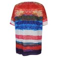 thumbnail image 3 of Innerwin Hauts à Rayures T-Shirt Femme Tenue d'Intérieur Manches Courtes T-Shirt Ample Rouge P, 3 of 8