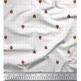 thumbnail image 1 of Soimoi Brown polyester Crepe Fabric Dot & Buds Floral Decor Fabric Printed Yard 52 Inch Wide, 1 of 6