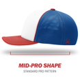 thumbnail image 4 of Richardson Pulse Sportmesh with R-Flex Cap, S-M, White-Royal-Red Tri, 4 of 6