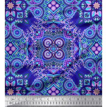 Soimoi Cotton Voile Fabric Paisley & Mandala Decorative Decor Fabric Printed Yard 56 Inch Wide