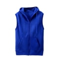 thumbnail image 1 of Qertyioot Mode Homme Gilet Sans Manches à Capuche Chemise, 1 of 6
