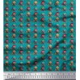 thumbnail image 1 of Soimoi Poly Georgette Fabric Crossbone & Skull Halloween Print Sewing Fabric Yard 52 Inch Wide, 1 of 3