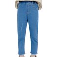thumbnail image 1 of BOBOGOJP Girls Pull On Jogger High Rise Super Skinny Fit Jeans Blue 5-6 Years, 1 of 1