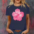 thumbnail image 2 of LUOGENLI T-shirts pour Femme pour Femmes Mode Décontractée Chemises Imprimées Col Rond Manches Courtes T-Shirt Hauts Tunique Blouse T-shirts pour Femmes T-Shirt Graphique Drôle Vêtements d'Été Bleu Marine TTG, 2 of 4