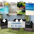 thumbnail image 4 of Costway 6PCS Patio Rattan Furniture Set Cushion Sofa Coffee Table Ottoman Black, 4 of 10