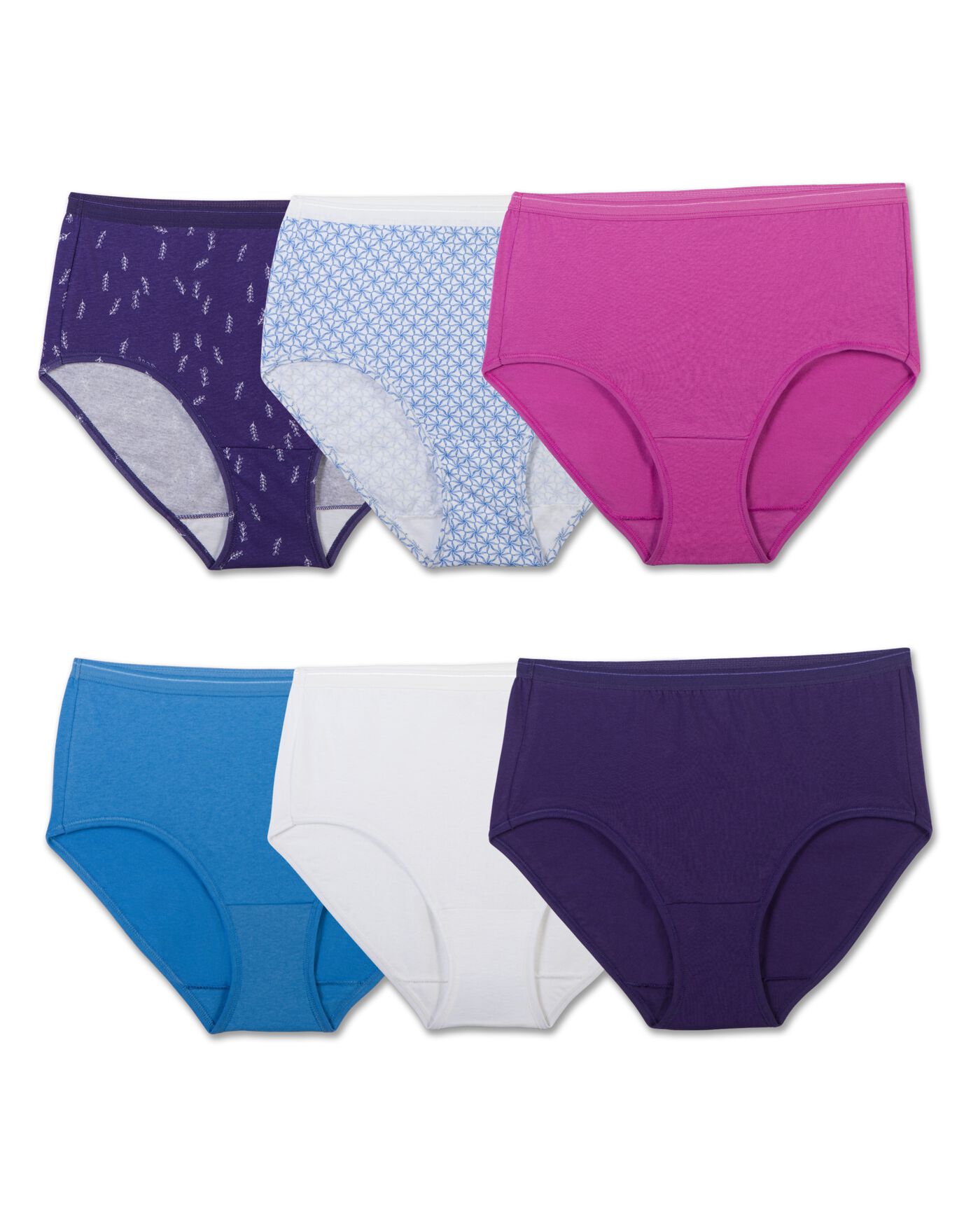 Fruit Of The Loom Culottes en Coton Assorties pour Femmes, Lot de 6, 5, Assorties