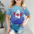 thumbnail image 2 of PMVFHDE Canada Day T-Shirt à Motif Imprimé de Feuille d'Érable Haut Musical Filles T-Shirt à Manches Courtes T-Shirt d'Été à Col Rond Coupe Décontractée Chandails de Base, 2 of 4