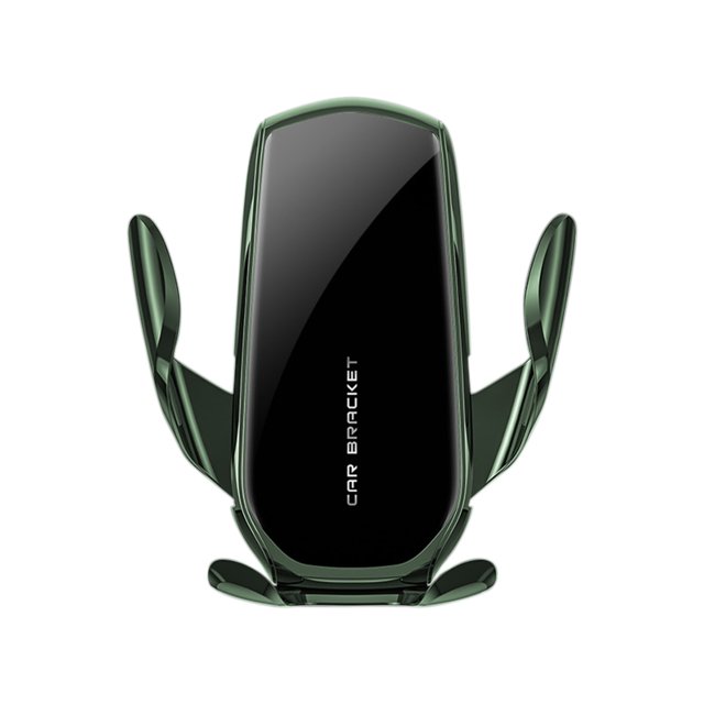 Agiferg Universal Car Phone Mount Car Phone Holder for Car Air Outlet Cell Phone. Features a sleek black and green design with two silicone claws for strong grip and stability. Compatible with phones sized 4.0 to 7.2 inches, including those with cases. Made of plastic and metal, it includes a silicone protective pad to prevent scratches and ensure a secure fit on car air outlets. Compact and gravity-based for easy one-handed operation.