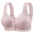 thumbnail image 1 of VEKDONE Woman's Lace Fashion Thin Style Ventilate Front Buckle Bra Without Steel Rim Pink 38/85BC, 1 of 5