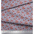 thumbnail image 3 of Soimoi Georgette Viscose Fabric Damask Design,Leaves & Aster Floral Decor Fabric Printed Yard 42 Inch Wide, 3 of 3