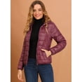 thumbnail image 2 of INSPIRE CHIC Women's Hooded Packable Thickened Zip Down Short Puffer Coat, 2 of 6
