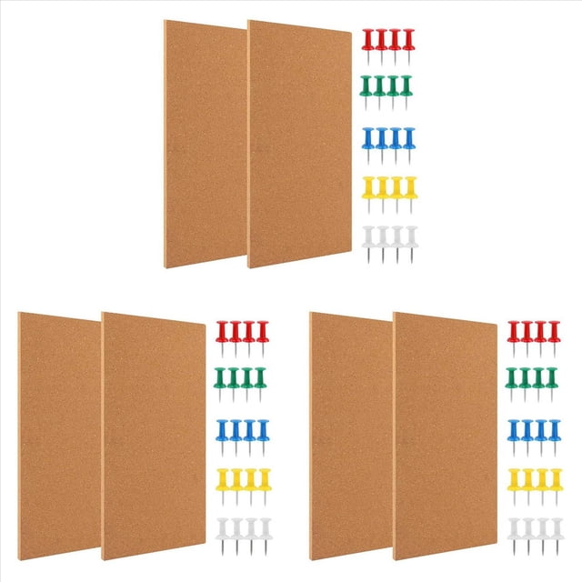3 Set Cork Board Bulletin Board, Small Rectangular Pin Board for Wall, Self-Adhesive Cork Board for Office,3 set x corkboard