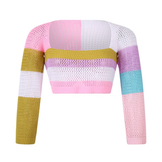 Pull Court pour Femmes Haut Ajouré Y2k/E Pull-Over Mode Urbaine pour Filles