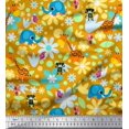 thumbnail image 1 of Soimoi Polyester Crepe Fabric Floral,Bird & Animal Cartoon Fabric Prints by Yard 42 Inch Wide, 1 of 3
