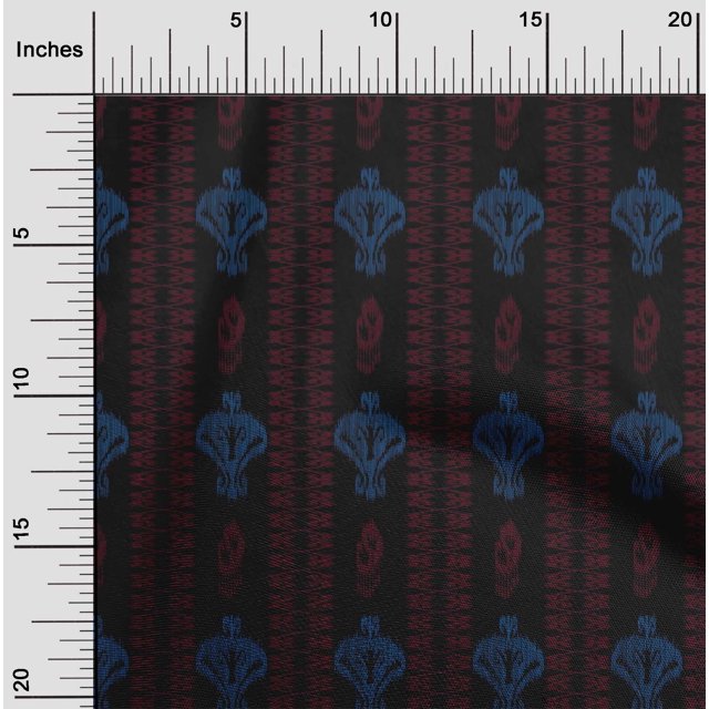 oneOone Viscose Chiffon Fabric Swirl & Paisley Ikat Print Fabric BTY 42 Inch Wide