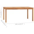 thumbnail image 4 of vidaXL Garden Dining Table 160x80x77 cm Solid Teak Wood, 4 of 5