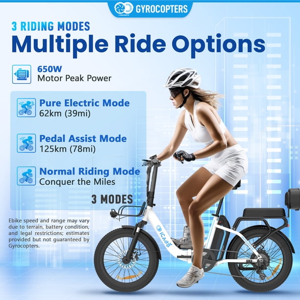 Gyrocopters iCaddy Foldable Electric Bike | UL 2849 | 15.6AH